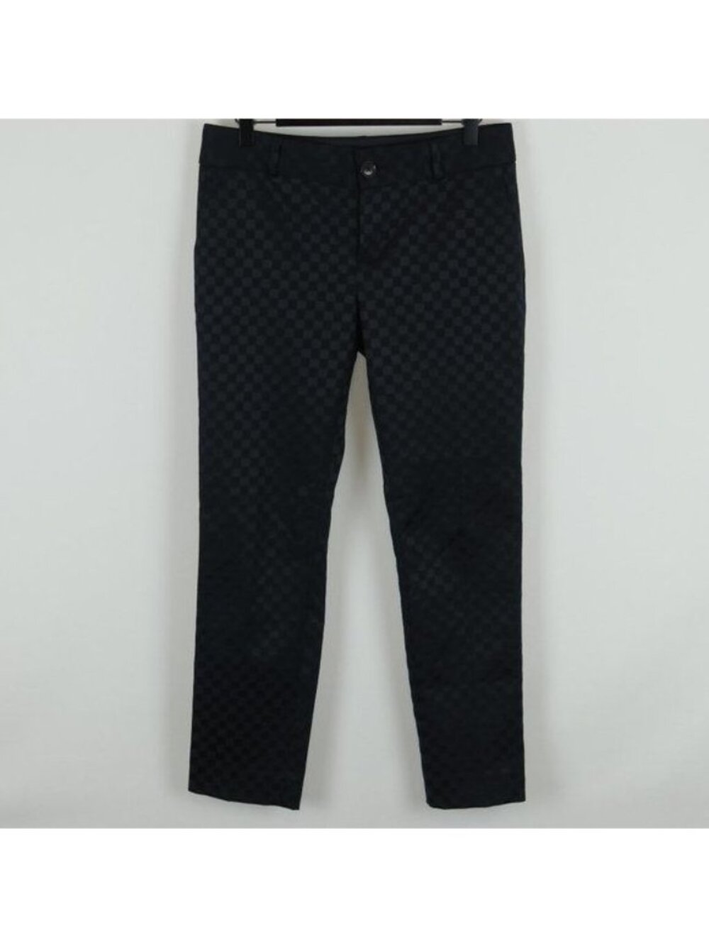 Banana Republic Hampton Women's Size 0 Navy Blue Checker Mid Rise Ankle Pants